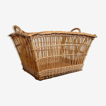 Wicker basket and braided rattan 84 x 61 cm