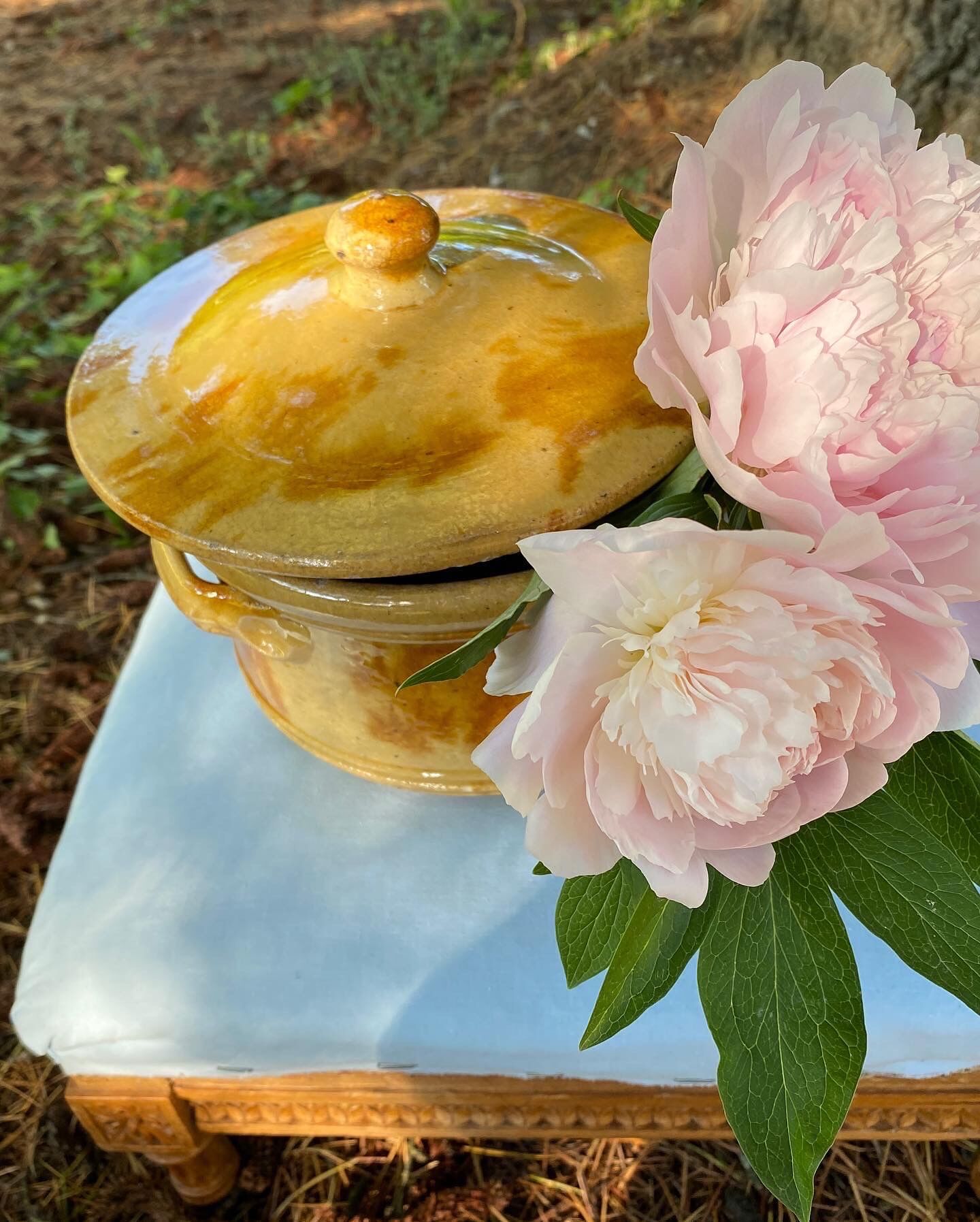 Old glazed terracotta vegetable