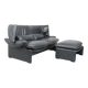 Canapé en cuir avec pouf par Vico Magistretti pour Cassina, années 1980, lot de 2