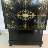 Cave a liqueur complète Napoléon III Marqueterie boulle Coffret ancien