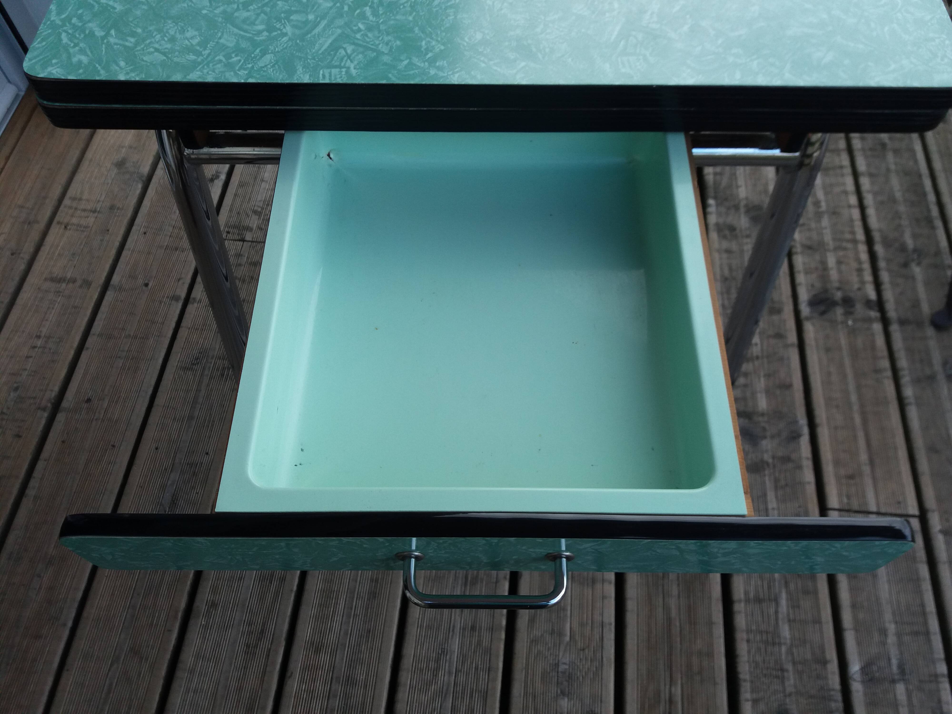 Formica and chrome-plated metal table