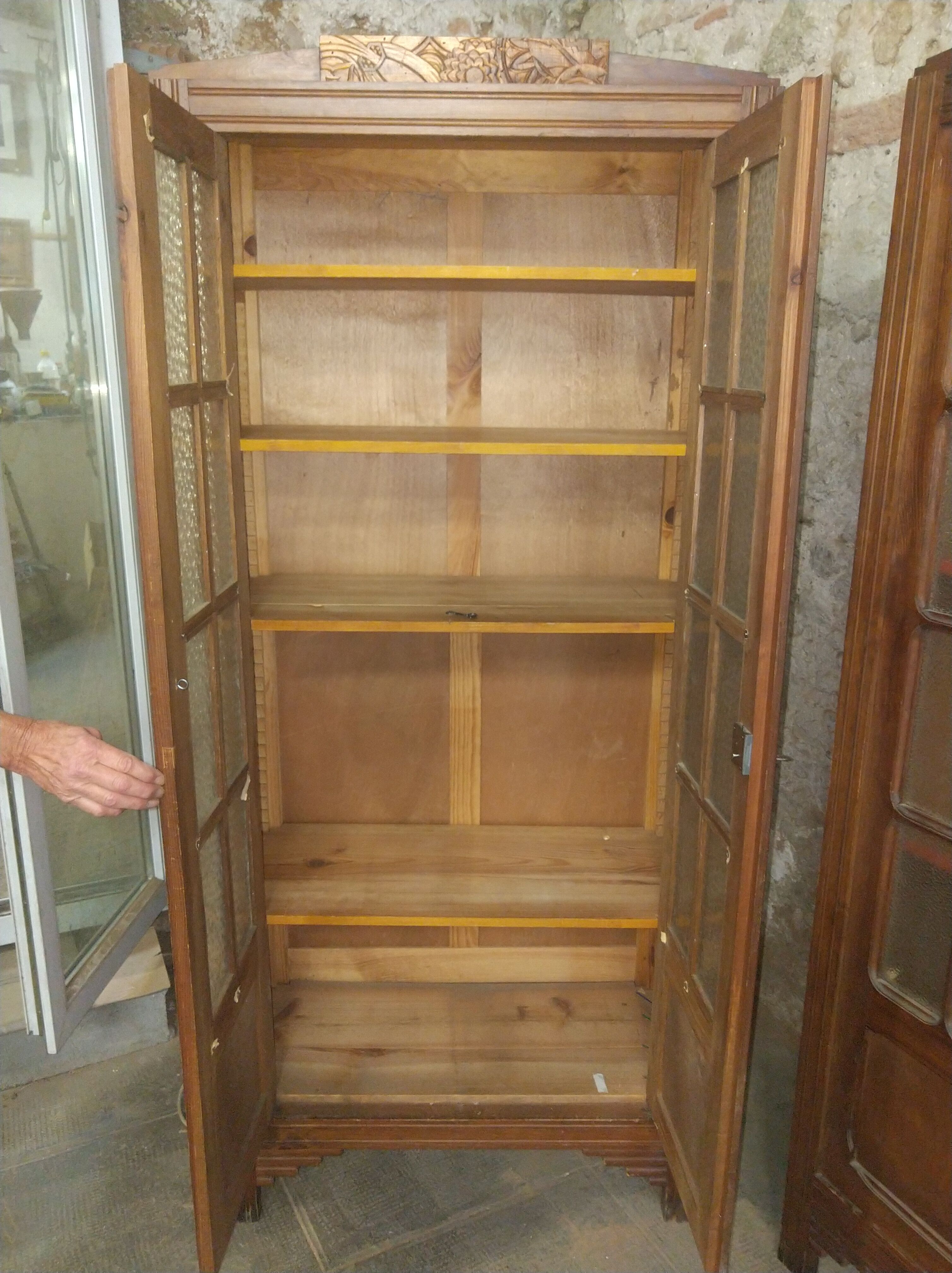 Pair of pine Parisian wardrobes circa 1935
