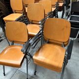 Set of 40 school chairs with armrests, 70s, Netherlands