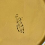 Hand painted yellow peach pattern plates - portugal