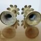 Pair of "palm tree" candlesticks in solid gilded brass, 1970