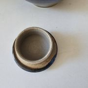 Teapot and milk jug set in glazed ceramic (cobalt blue) design