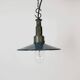 Industrial Blue Enamel Military Pendant Lamp with Cast Aluminium Top, 1960s