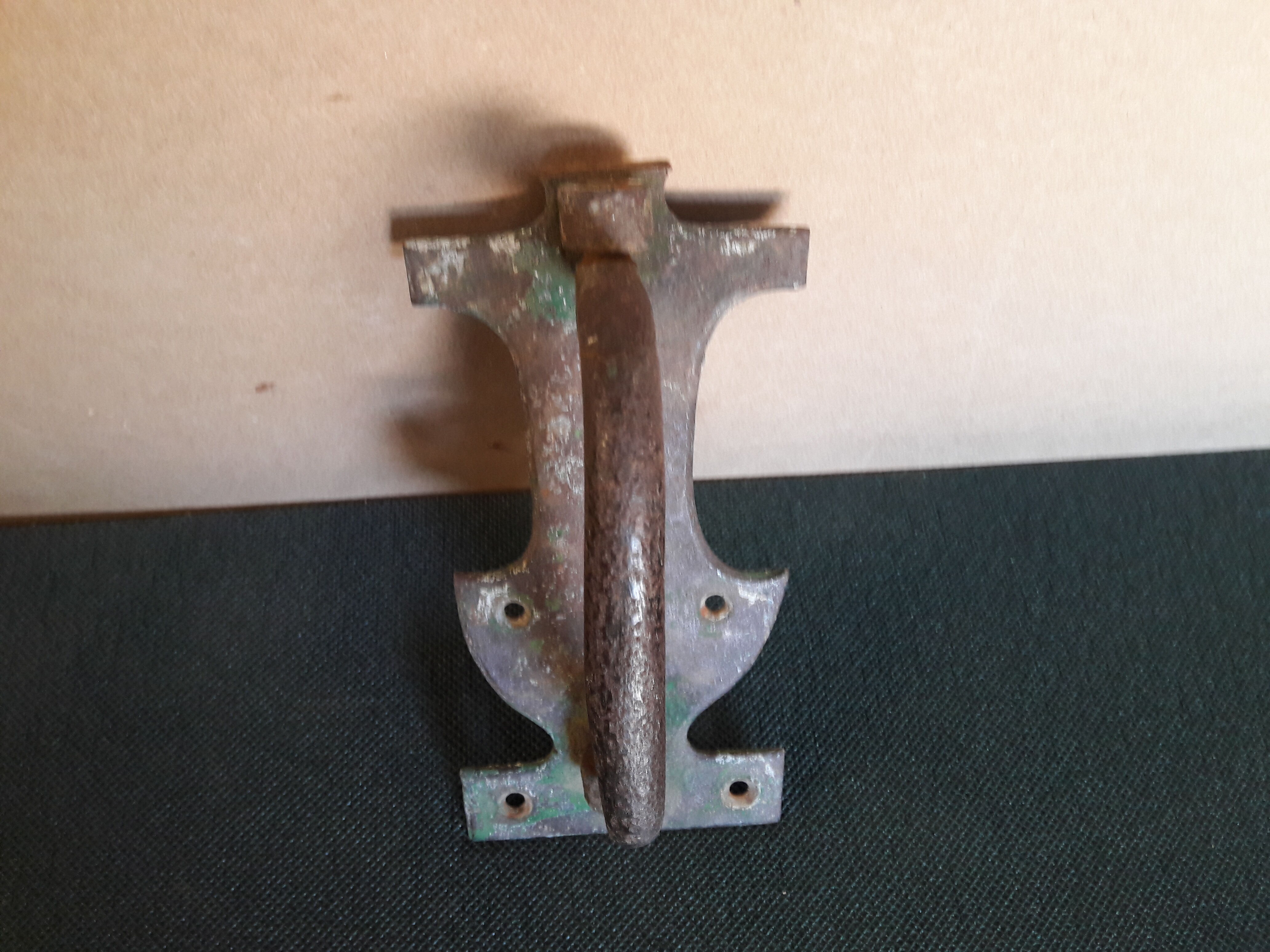 Wrought iron barn door handle