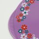 1970s CAKE PLATE staffel-keramik purple glaze with flower decor