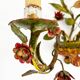 Antique Florentine wall light in painted wrought iron – Floral decoration – 20th century