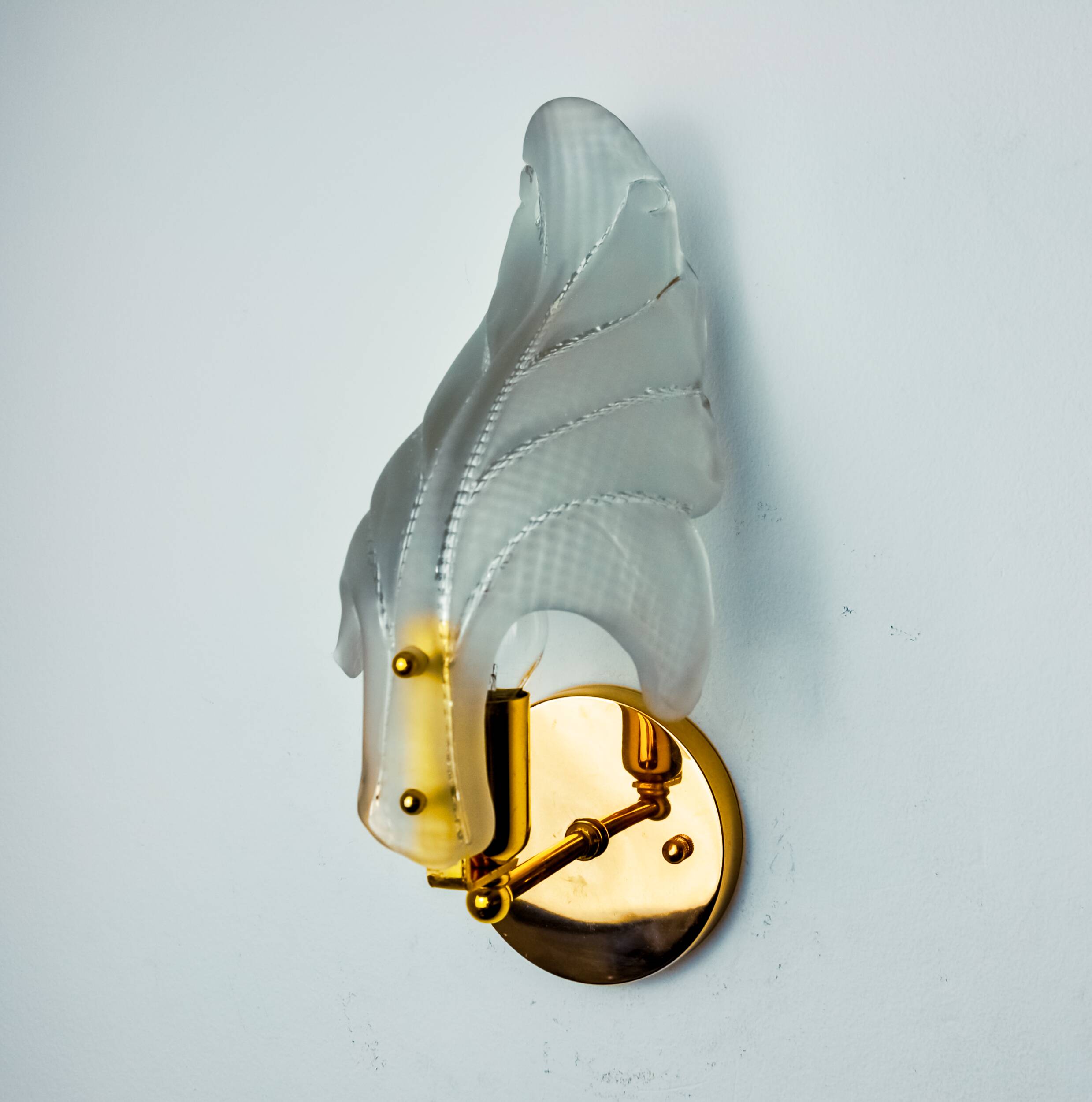 "Leaf" wall lamp by Carl Fagerlund, Murano glass, Germany, 1970