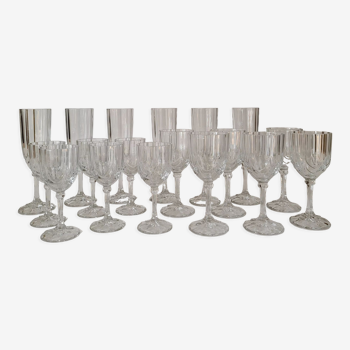 Service 18 verres à vin - flutes champagne art déco