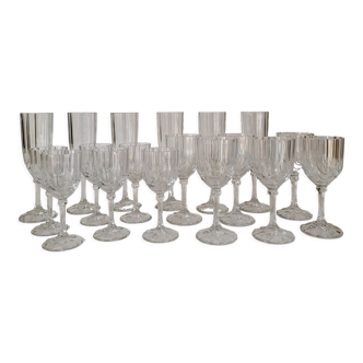 Service 18 wine glasses - art deco champagne flutes