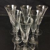 Set of 6 crystal champagne flutes Saint Louis