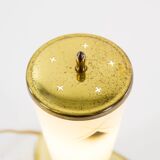 Lampe de table verre opalin et base laiton années 50
