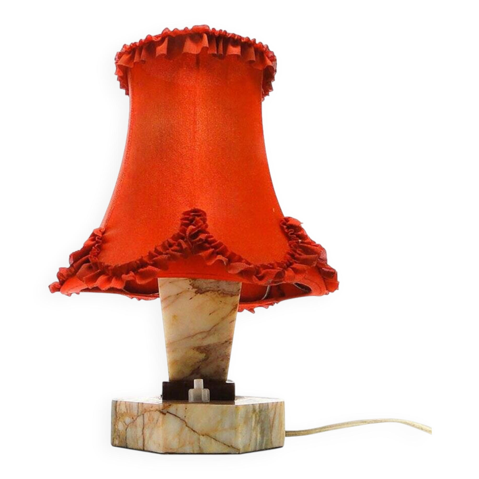 Art Deco stone table lamp, Czechoslovakia, 1930s