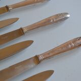 12 art deco table knives silver metal 25 cm monogram AR