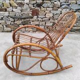 Vintage Rattan Rocking Chair