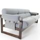 Three-seater beech canapé from the 1970s by Hikor, Czechoslovakia.