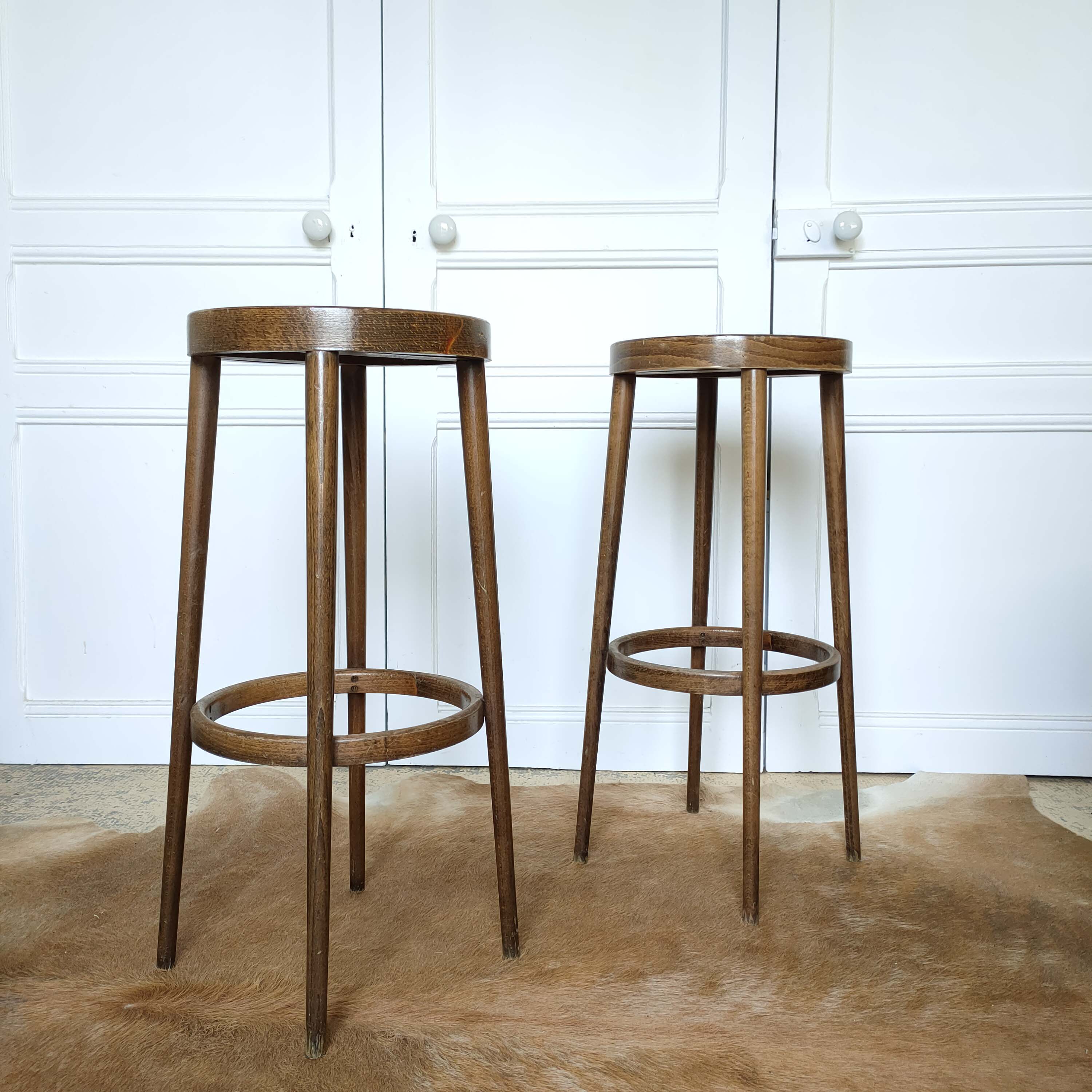 Pair of Wooden Bar Stool