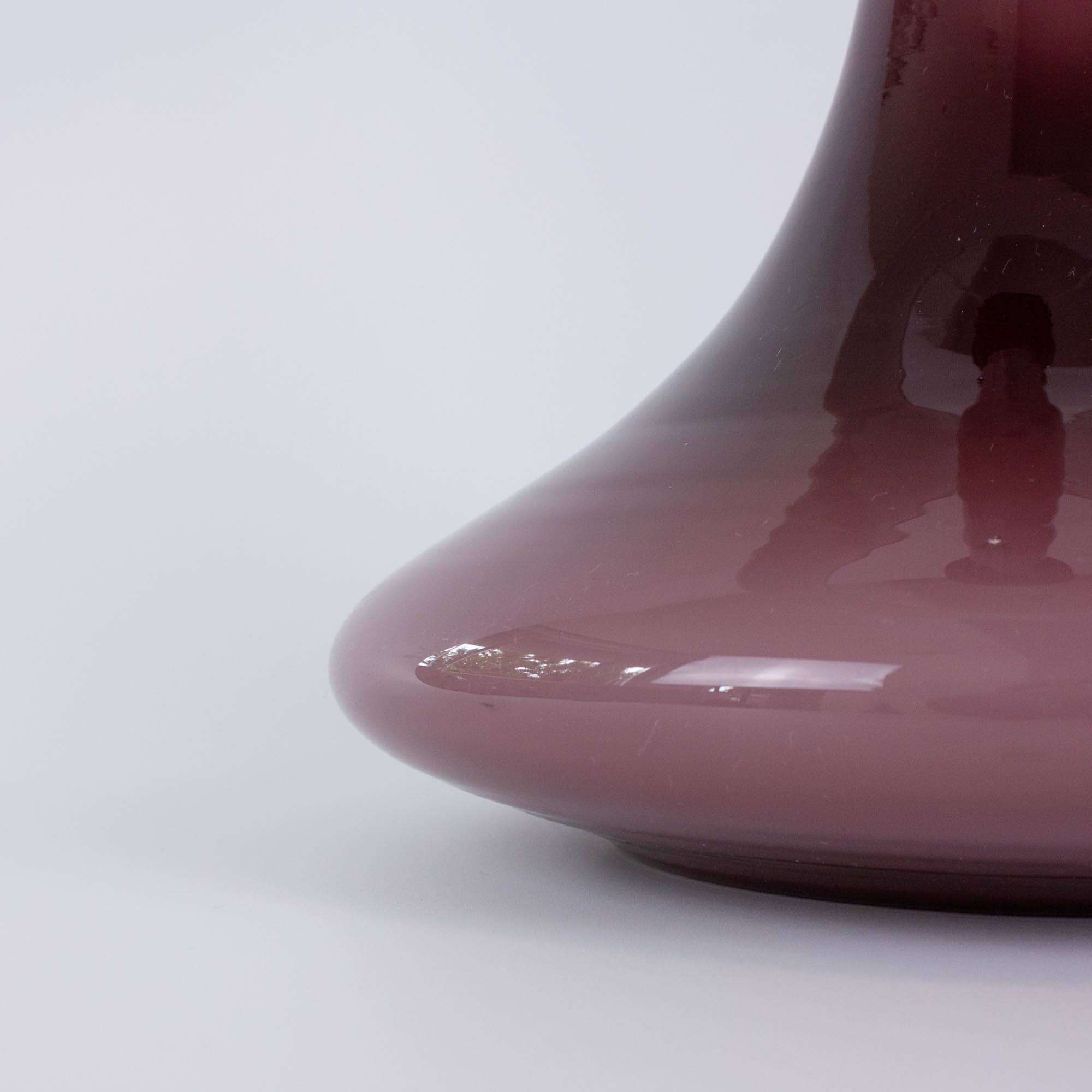 1960s Portuguese Amethyst Opaline Glass Table Lamp
