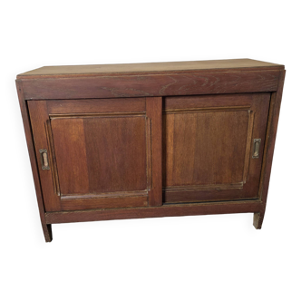 Antique oak sideboard with sliding doors