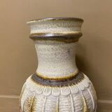 Large ecru and brown vase