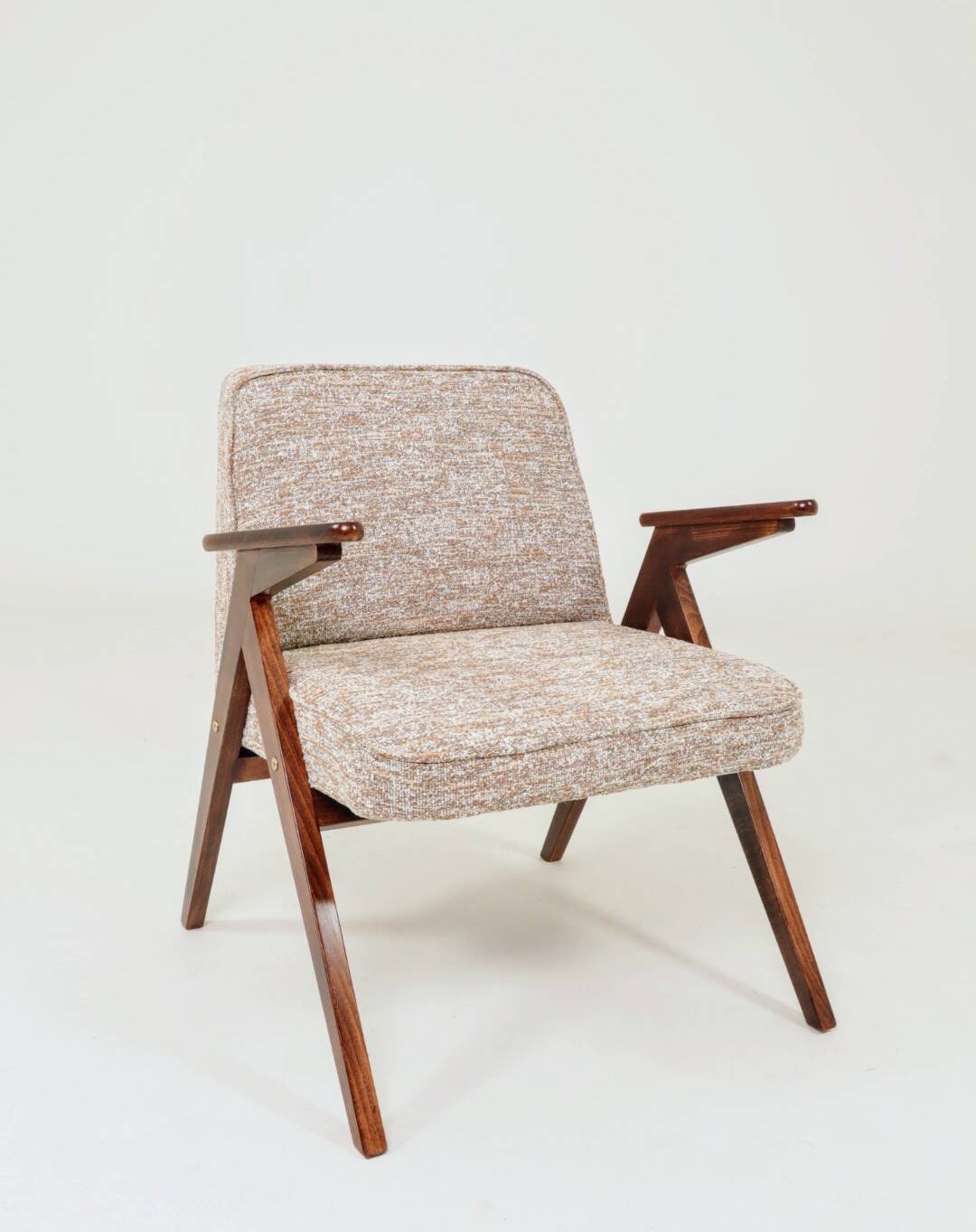 Scandinavian armchair in granola brown, mid-century modern design by Chier.