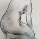 Charcoal drawing, study of a plaster statue of a woman, signed studio piece.