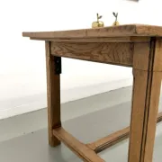 Solid oak farmhouse table, 1970s