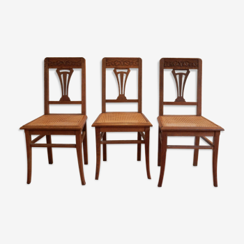 3 chairs canned Art Deco style