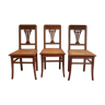 Set de 3 chaises cannées style art déco