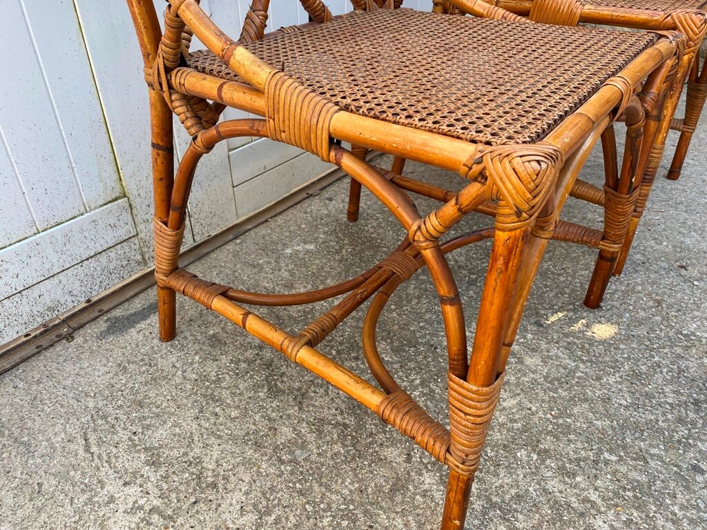 Pair of rattan chairs and vintage cannage from the 70s