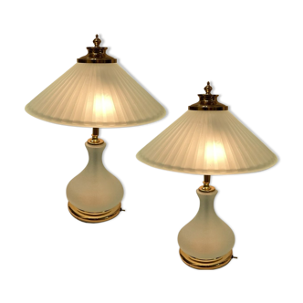 Table lamps in satinated glass, 1980