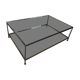 Table basse en verre et métal