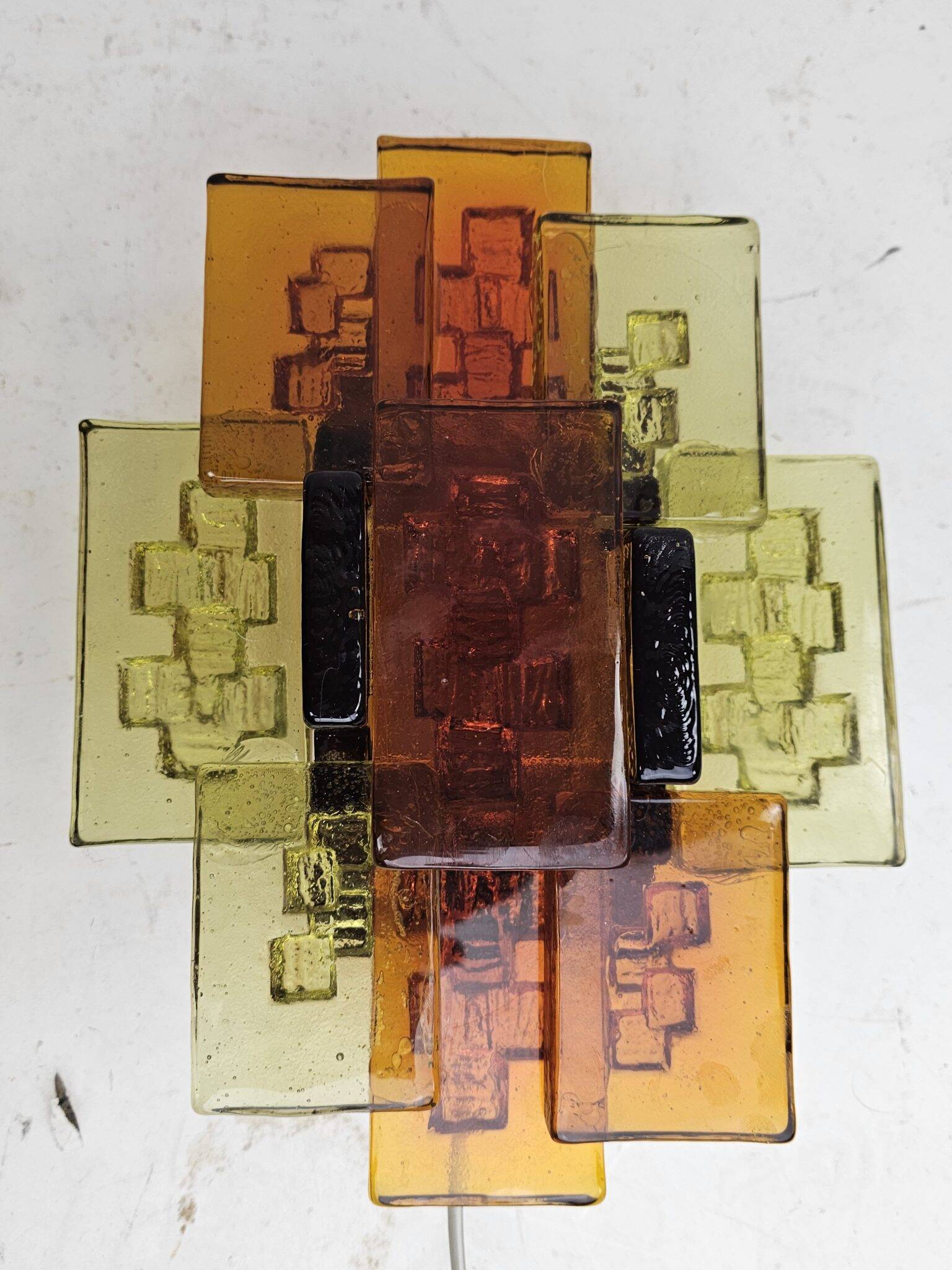 Set of wall lamps glass amber Holm Sorensen Denmark