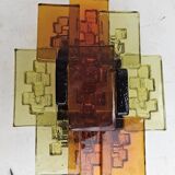 Set of wall lamps glass amber Holm Sorensen Denmark