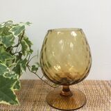 Empoli cup vase in amber yellow glass 1950