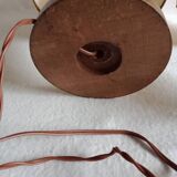 Vintage turned wooden bedside lamps