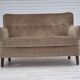 1970s, Danish 2 seater sofa, original condition, green furniture velour.