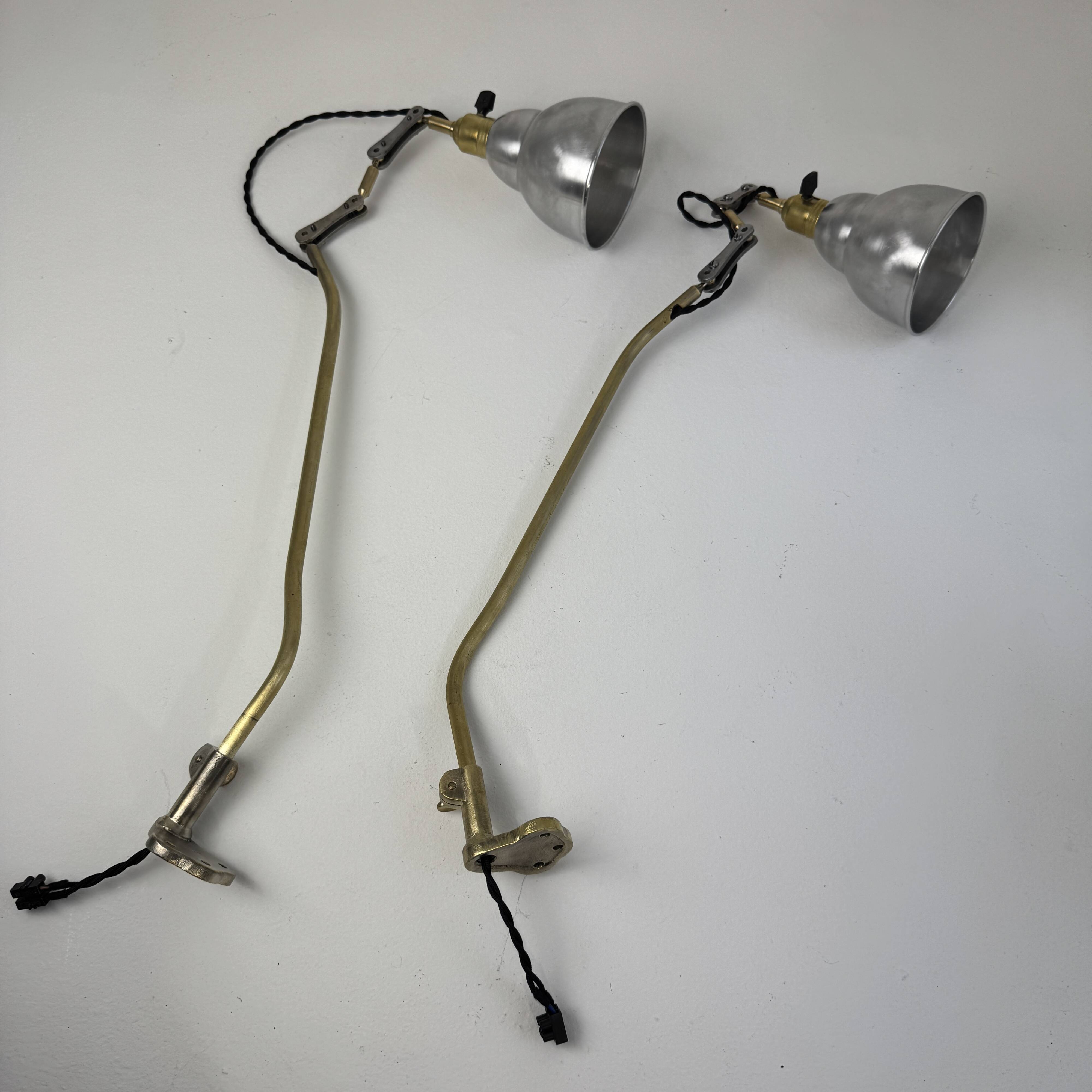 Pair of old workshop wall lights "Beunza"