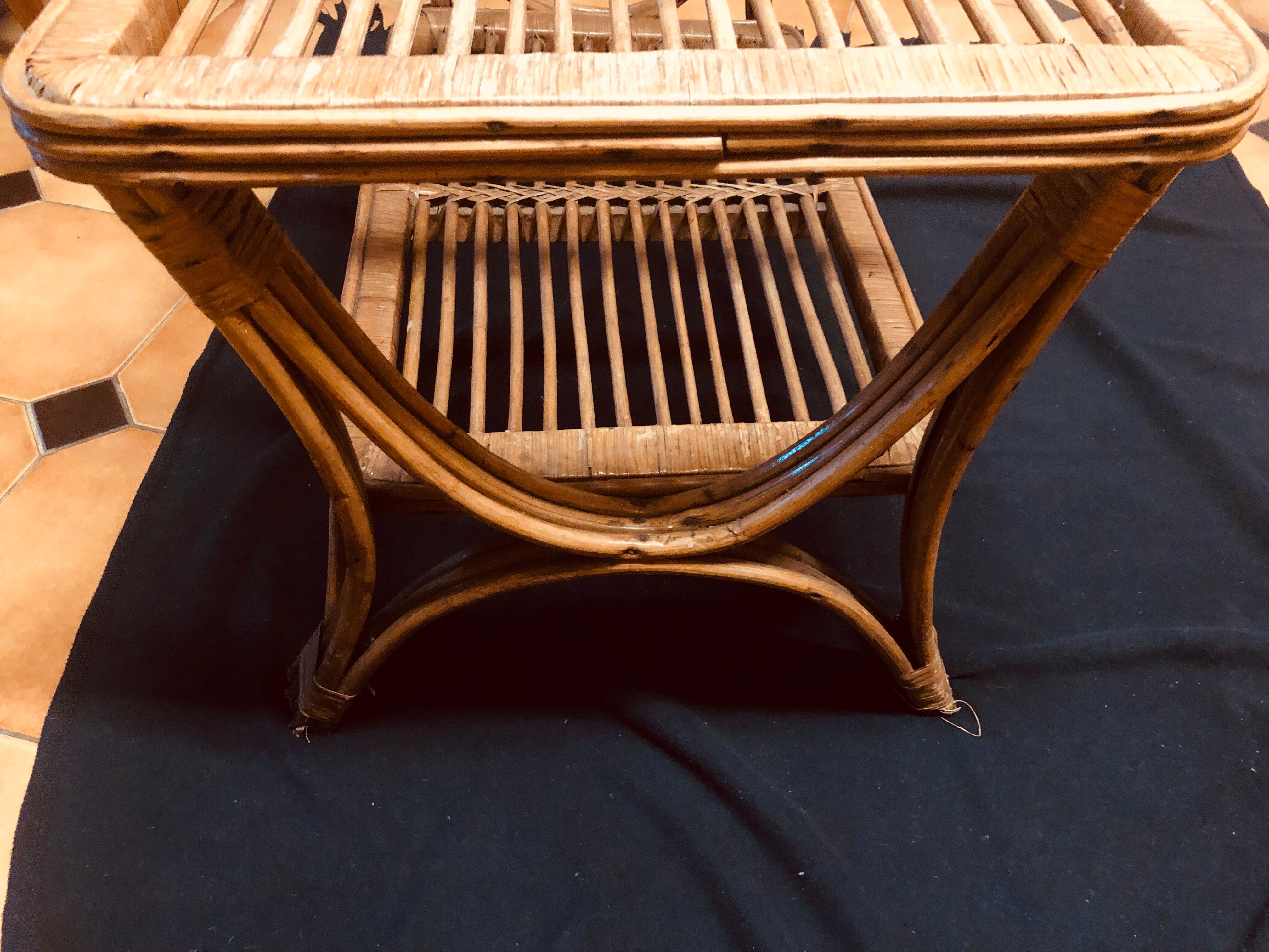 Wicker and rattan coffee table