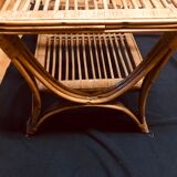 Wicker and rattan coffee table