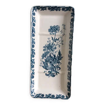 Saint Amand Terre de fer soap dish pocket with blue Anemone decor