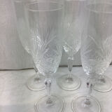 5 baccarat crystal flutes made in france