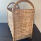 Vintage magazine rack in rattan and wicker