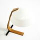 Original Space Age 1960s plywood table lamp with plastic shade by Temde