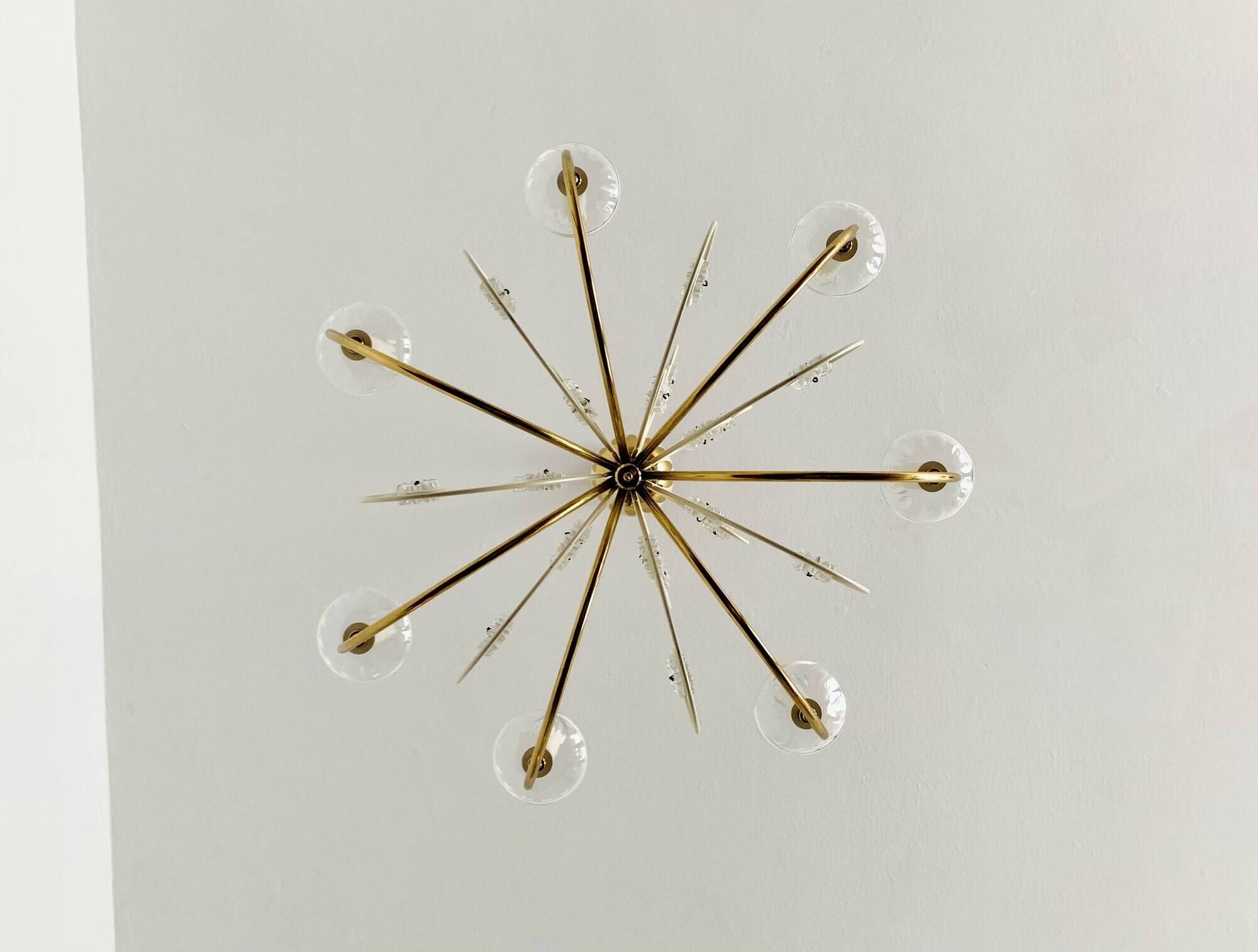 Crystal Glass Chandelier by Vereinigte Werkstätten Collection