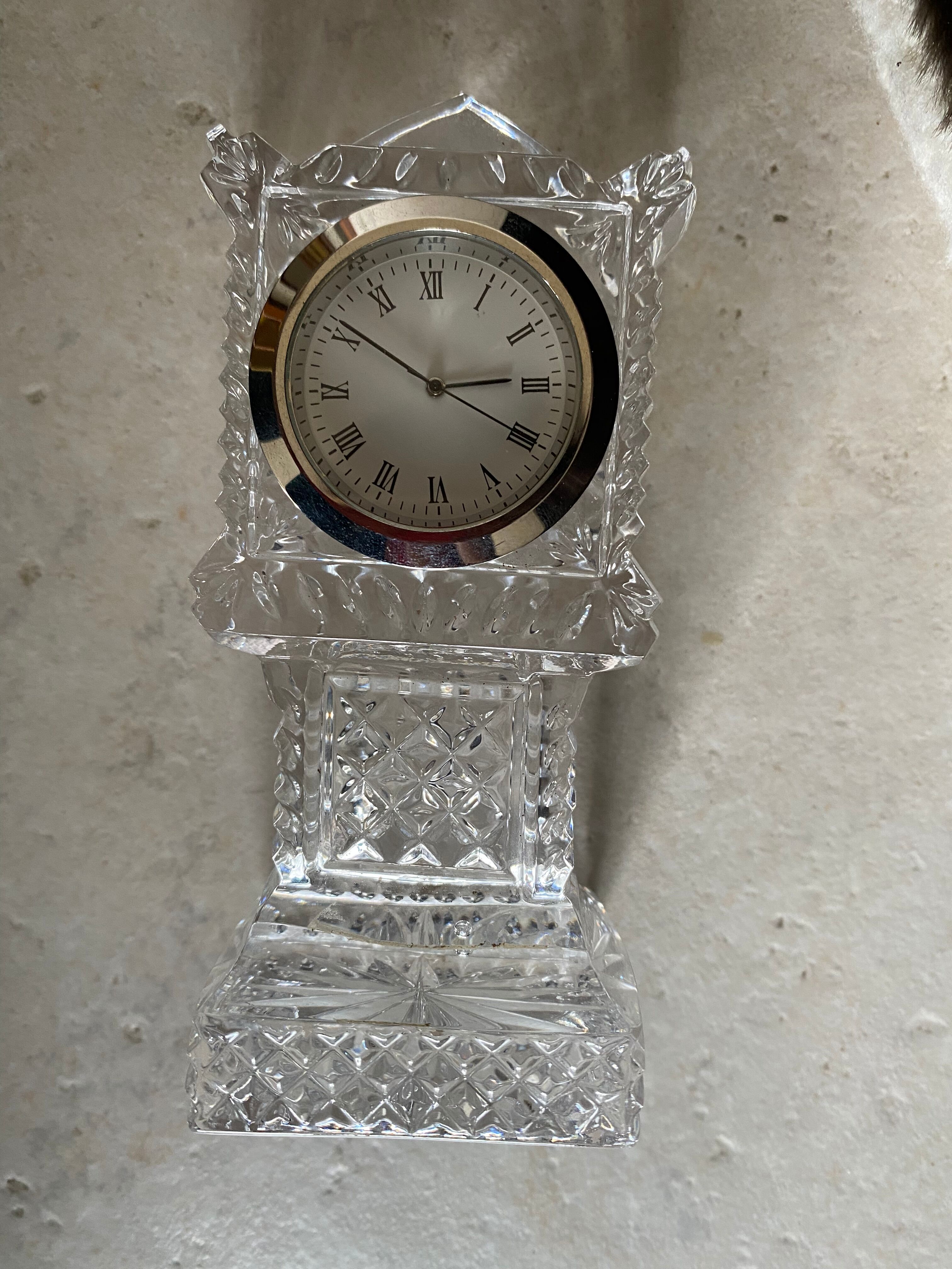 Vintage crystal table alarm clock