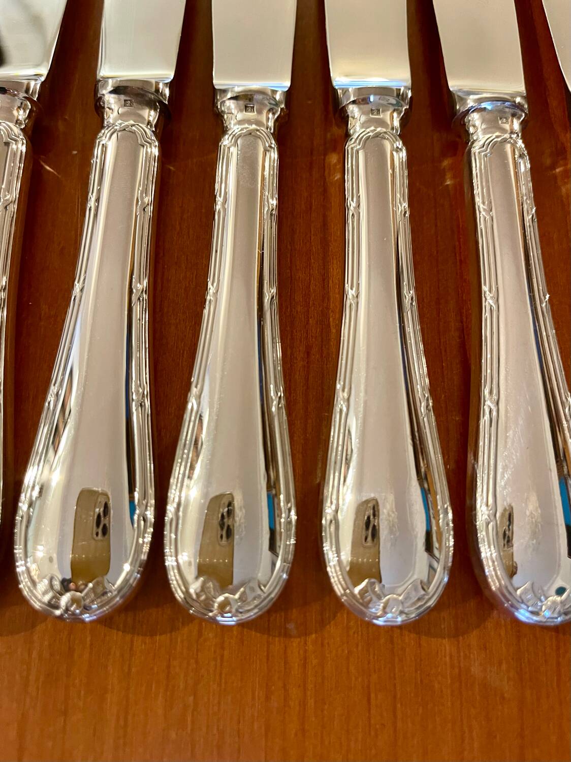 Christofle 48-piece flatware ribbon set, near mint condition